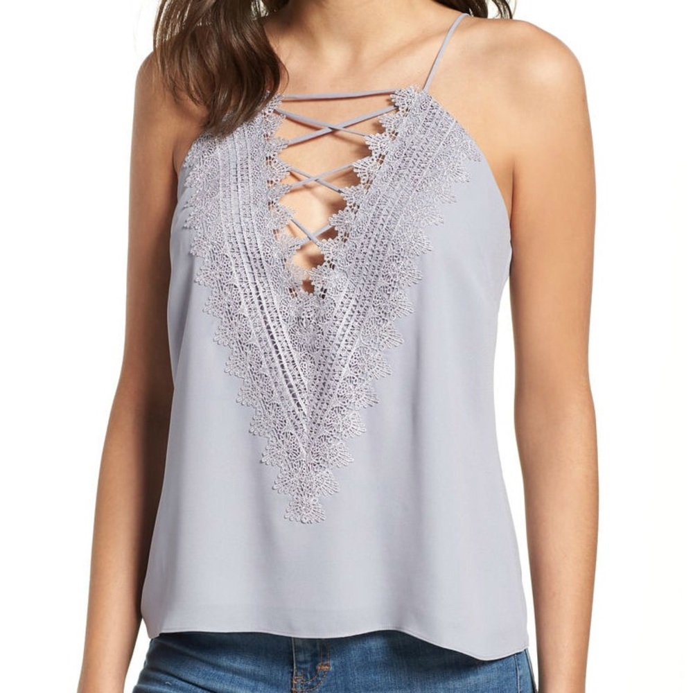 NORDSTROM WAYF Posie Strappy Camisole, Grey Lilac, Size Small, New No Tags